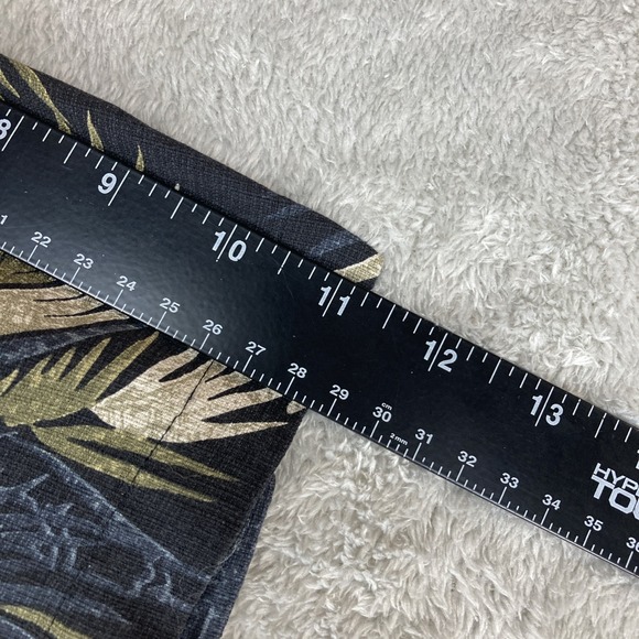 Cellinni‎ Silk Hawaiian Shirt Medium Black Palm Button Up Short Sleeve Resort - Picture 9 of 10